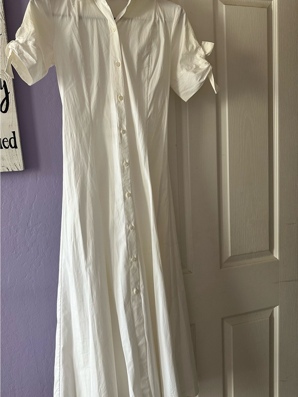 Theory White Long Button-Down Casual Shirt